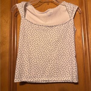 Brandy Melville Blue Floral Tank Top